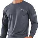 NORTHYARD Men's Crewneck Sweatshirt Long Sleeve Cotton Sweat Shirt Lightweight Athletic Workout Sport Gym Running Sweatshirts, Dark Grey, XXL