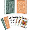 Playing Cards 2 Pack,Deck of Cards,Fun Cards Game for Adults,Poker Cards Professional,Standard Playing Cards Set,Suitable for Game Night,Various Party Games (Green/Orange)