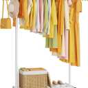 HYSEYY Clothes Rack, Clothing Rack for Hanging Clothes, Rolling Garment Rack Sturdy Coat Rack Portable Wardrobe Rack Metal Closet Rack for Bedroom Laundry Living Room, White