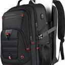 Z-MGKISS Extra Large Backpack for Men, Gaming Laptop Travel Bag Fits 18.4-19" Laptops, TSA Flight-Approved Backpack, Anti-Theft Gym College Business Work Mens Daypack, Black (18.4 Inch (22''x15''x12''))