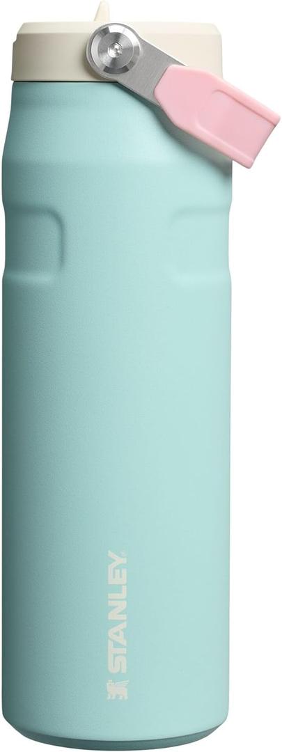 Stanley IceFlow Flip Straw 2.0 Water Bottle 24 oz | Built-In Straw for Travel and Sports | Lightweight and Leak Resistant | Insulated Stainless Steel | BPA-Free | Poolside