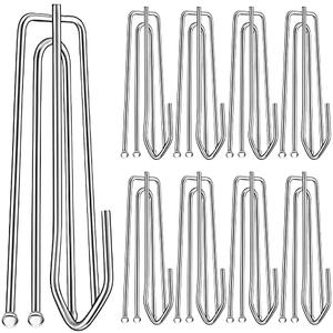 60PCS Stainless Steel Drapery Hook and Pin for Pleated Drapes 4 Prongs Pinch Pleat Clips Traverse Pleater 4 End Curtain Hangers for Window Door Bathroom Curtain