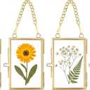 Small Picture Frames,Diy Pressed Flower Picture Frame,Gold Metal Double Glass Frame For Custom Floral Displays,Mini Size Baby 2x3 Frames For Wall Tabletop, Vertical Horizontal Polaroid Photo Frames