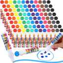 Crtiin 96 Pcs Bingo Daubers Bulk in 12 Colors, 0.5 Oz, Assorted Colors Set of Bingo Markers Dot Markers Dot Paint Craft Ideal for Art and Crafts Painting Supplies Drawing Coloring