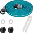LINEX Sprinkler Soaker Hose 15 ft for Garden Lawn Watering Hose with Stakes
