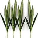 Ollain 4 PCS Artificial Sansevieria Plants 30 Inch Tall Fake Snake Faux Plant for Indoor and Outdoor Home Garden Office Store Decoration (Dark Green)
