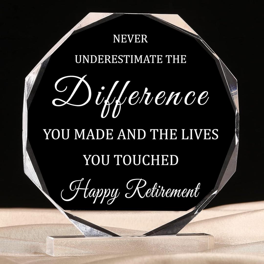 Chunful Happy Retirement Gifts for Men Women Never Understand the Difference You Made Keepsake and Paperweight Retirement Plaque Inspirational Gifts for Retired Teacher(Novel Style)