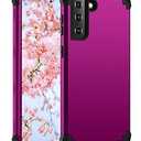 Meifei Samsung S21 5G Case, Samsung Galaxy S21 5G Case 3 Layer Hybrid Hard PC Soft Silicone Heavy Duty Rugged Bumper Shockproof Full-Body Protective Phone Cover for Samsung Galaxy S21 5G 6.2", Purple