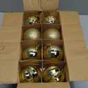 Christmas Ball 16ct 3.15 Inches Gold Mini Xmas Hanging Ornaments for Trees Wreath Garland Wedding Party Home Office Shop Decorations Tier Tray Vase Filler