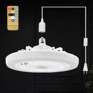 HOXIYA Plug in Ceiling Fan With Light with 19.68ft Long Plug Cord and Remote Control 30w E26 Gazebo Fan 110v Small Screw in Ceiling Fan Light for Kid Room Bedroom Bathroom Garage Kitchen Pendant Light HOXIYA Plug in Ceiling Fan With Light with 19.68ft Long Plug Cord and Remote Control 30w E26 Gazebo Fan 110v Small Screw in Ceiling Fan Light for Kid Room Bedroom Bathroom Garage Kitchen Pendant Light