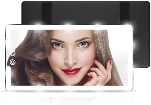 Led Sun Visor Vanity Mirror, Upgraded Large Car Mirrors with Lights, Dimmable Light up Vanity Makeup Mirror for Car,Rechargeable Universal Rear View Visor Mirrors