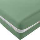 SiinvdaBZX Zipper Fitted Sheet Full Only, Ultra-Soft Microfiber Zippered Mattress Cover Protector Bed Bottom Sheet Cover for 12-16 Inch Deep Mattress, Green