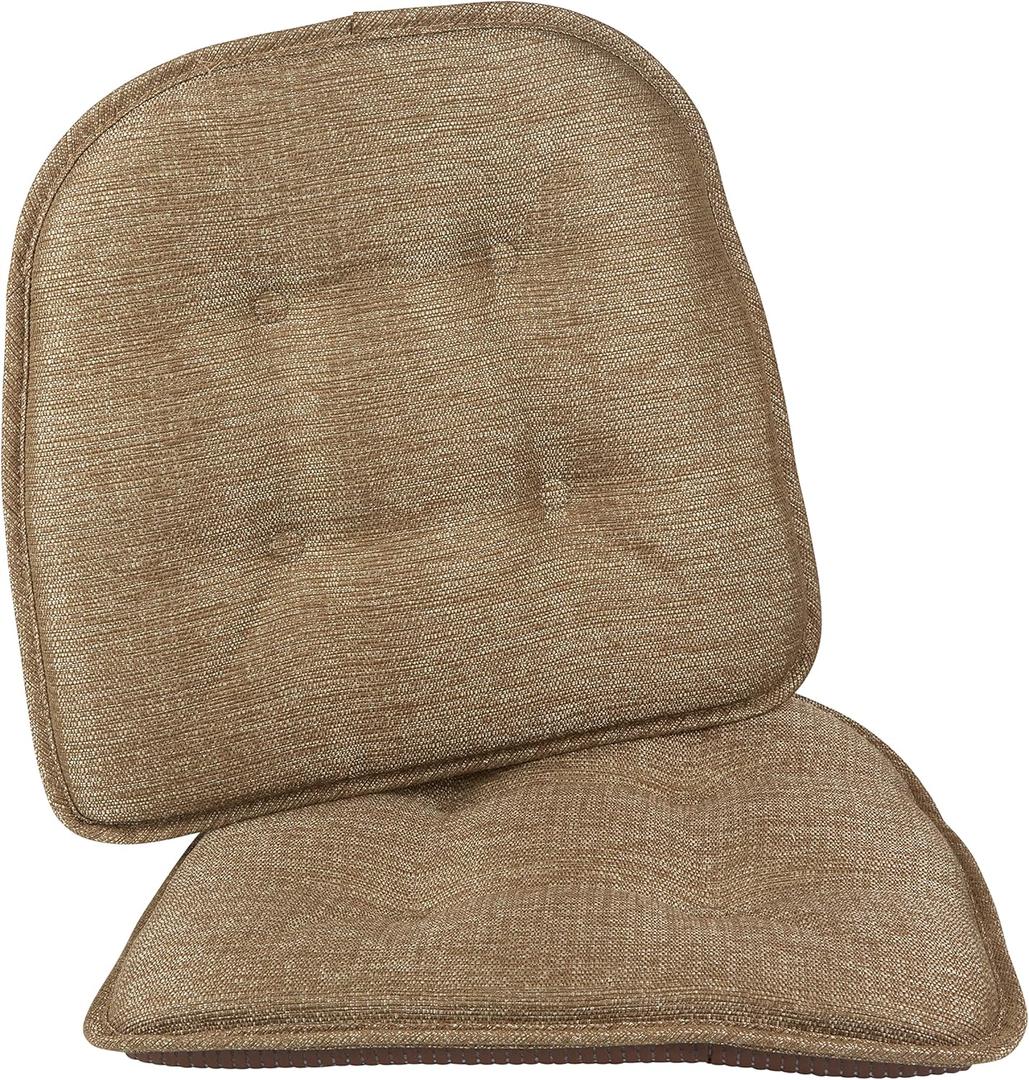 Klear Vu Omega Non-Slip Chair Cushions, Assembled in USA, U-Shaped Skid-Proof Seat Pads for Dining Room, Kitchen, Office, 15"x16", 2 Pack, Solid Gold 2 Count (2 Pack, Solid Gold)