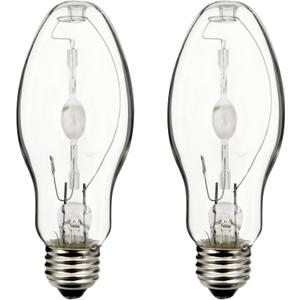 Bluex Bulbs, 2 Pack MH150/U/MED 150W Metal Halide Bulb Pulse Start ED17 Medium Base E26 Clear HID Lamp 14000 Lumens