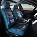 Coverado Car Seat Covers Full Set, Seat Covers for Cars, Front Seat Covers and Back Seat Cover Waterproof Leather Automotive Seat Cover, Universal Car Interior Protectors Cushion for Most Cars Blue