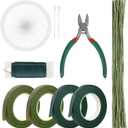 DSUWAZU Floral Tape and Wire Arrangement Tools Kit, Green Tape, Boutonniere Pin for Bouquet Stem Wrap, Florist and Wreath Making Supplies