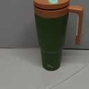 Konokyo Insulated Tumbler with Handle and Straw,40 OZ Vacuum Stainless Steel Water Bottle Travel Mug Metal Cup with Fruit Diffuser,Forest Green