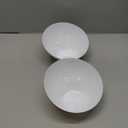 PLASTICPRO Disposable Angled Plastic Bowls Round Medium Serving Bowl, Elegant for Party's, Snack, or Salad Bowl, White, Pack of 4