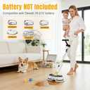 Cordless Electric Mop for Dewalt 20V Battery (NO Battery), 2 in 1 Spin Mop & Electric Floor Scrubber Machine with LED Light & Water Spray, 800 RPM Rotating Electric Mops for Floor (White Yellow)