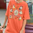 Women Graphic Shirts Magical T Shirt Vacation Holiday Short Sleeve Top Graphic (Orange, XL)