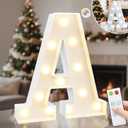 Elnsivo Light Up Letters, Cool White and Warm White Marquee Letters with Remote, Alphabet Letter Sign Battery Powered for Birthday Graduation Wedding Party Christmas Lamp Home Wall Decor, Letter A