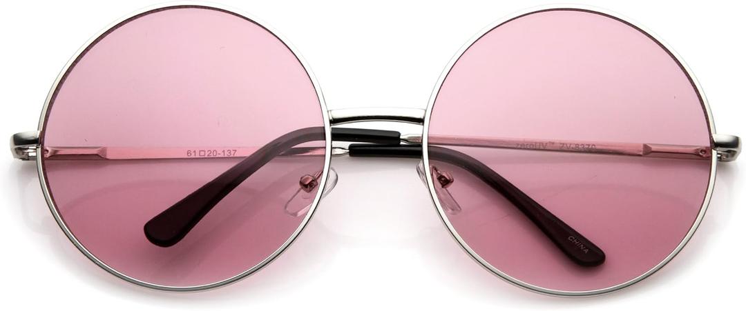 Super Large Oversized Metal Round Circle Sunglasses