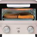 COOK WITH COLOR Mini Toaster Oven: 600W Power, Precision Timer, Auto Shutoff, and Culinary Delights Up To 450 Degrees, Pink (10.25"x10"x8.25")