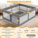 79"x71" Extra Large Baby Playpen - Playard with 2 Pull Up Rings & Storage Bag Stable Manual Assembly Baby Fence with Anti-Collision Sponge Sturdy Stainless Steel Play Yard for Toddlers Dark Grey