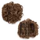 Benehair Messy Bun Hair Piece with Combs Clip in Bun Scrunchie Juva Bun Dish Fluffy Wavy Hair Updo Easy Stretch Big Chignon Short Ponytail Hairpiece for Women Light Brown 90g