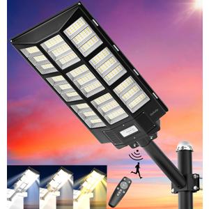 Gefolly SL-7200W Solar Street Lights Outdoor, 450000LM Commercial Parking Lot Light, 6500K Dusk to Dawn IP67 Security Flood Lights Motion Sensor Led Lamp for Basketball Court, Road, Yard