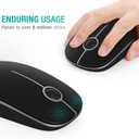 VssoPlor Wireless Mouse, 2.4G Slim Portable Computer Laptop Mouse with Nano Receiver Quiet Silent Optical Mice for Notebook, PC, Laptop, Computer-Black and Silver