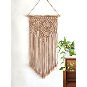 Winterdemoon Handmade Cotton Home Decor Macrame Wall Hanging Khaki