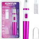 NUMIFUN Ear and Nose Hair Trimmer for Women Nose Hair Clipper Professional Painless Noses Trimmer Ladies Eyebrow and Facial Hair Trimmer Battery-Operated, Waterproof Dual Edge Blades for Easy Cleansing (Purple)
