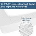 Box Spring Cover Twin Size - Jersey Knit & Stretchy Wrap Around 4 Sides of The Box Spring, Alternative for Bed Skirt, Ultra Soft, Wrinkle & Fading Resistant, White
