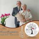 8" 50th Anniversary Slate Stone with Stand, Happy Golden 50th Wedding Anniversary Set for Parents with Ornament and Card, 50 Years of Love and Marriage Keepsake, Gifts for Couple, Husband, Wife