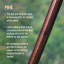 Brazos Handcrafted Wood Walking Stick, Pine, Trekker Style Handle, for Men & Women, Made in The USA
