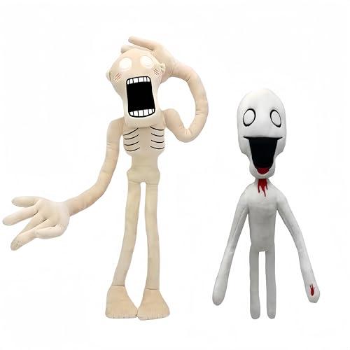 POPRORE 2 PCS Siren Head and Shy Man Plush Toy - Horror Adult Children Birthday Party Halloween Christmas Interactive Surprise Toy (Gray)