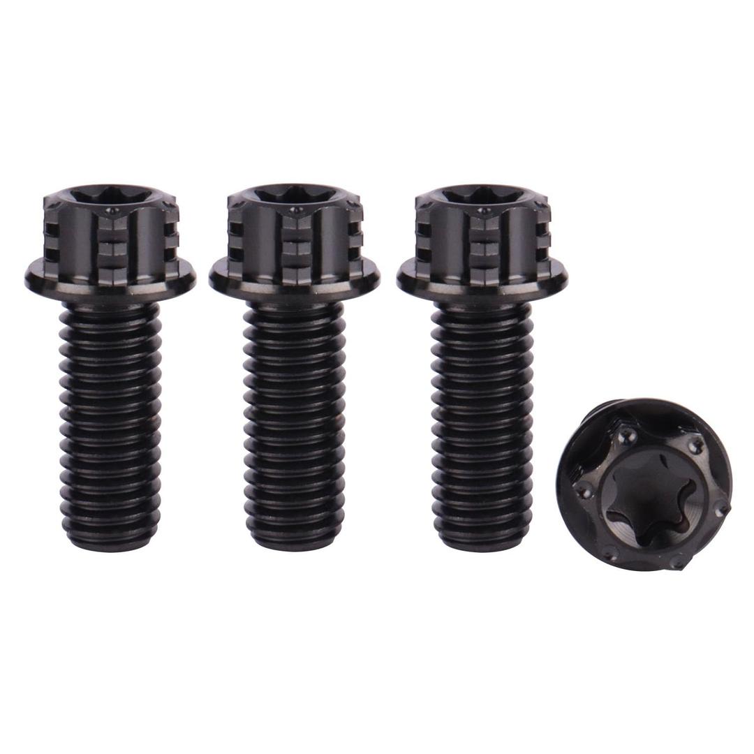 4Pcs Titanium Bolt Flange Torx Head M8 M10 x 20 25 30mm Screw Bolt for Motorcycle Car Modifications (Black, M8x20mm)
