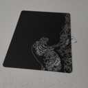 Glass Gaming Mouse Pad, Black Kanagawa Hard Mousepads for Gaming,Professional Large Mouse Mat 410mm*310mm, Special Glass Surface with Improved Precision and Speed