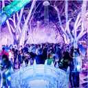 Geelin 5 ft Snowy Bridge Stand-up Cardboard Cutout Life Size Frozen Party Decorations Winter Wonderland Prom Party Decor Backdrop Photo Prop Stand up Snowy Christmas Standup Cutout