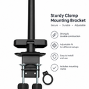Heavy-Duty Adjustable Clamp Mounting Bracket – Durable metal construction with adjustable clamps for secure and stable mounting. Easy to install and suitable for various setups, Includes mounting ring 