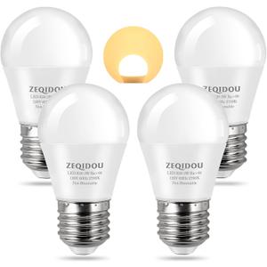 25 Watt Light Bulbs Equivalent, 3W LED Bulbs Soft White 2700K, A15 E26 Low Watt Light Bulbs for Bedroom, Table Lamp Bulb, Pack of 4 