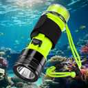 BlueFire Rechargeable Diving Flashlight, 1500 Lumen Scuba Diving Light, 3 Modes Underwater IPX8 Waterproof LED Flashlight,Night Dive Torch Submersible Light for Outdoor Under Water Sports (Black)