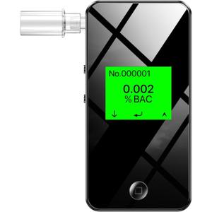 Breathalyzer, 2026 Upgraded Alcohol Breathalyzer Tester with USB Rechargeable & LCD Display, Portable Personal Breathalyzer for Home and Travel Use (Includes 10 Mouthpieces) (Black)