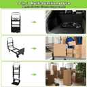 3 in 1 Folding Hand Truck, 600Lbs Capacity, Heavy Duty Collapsible Cart with Retractable Handle and 4 Rubber Wheels, Moving Dolly for Moving Home, Office, Food Service, Shopping Mall, Warehouse