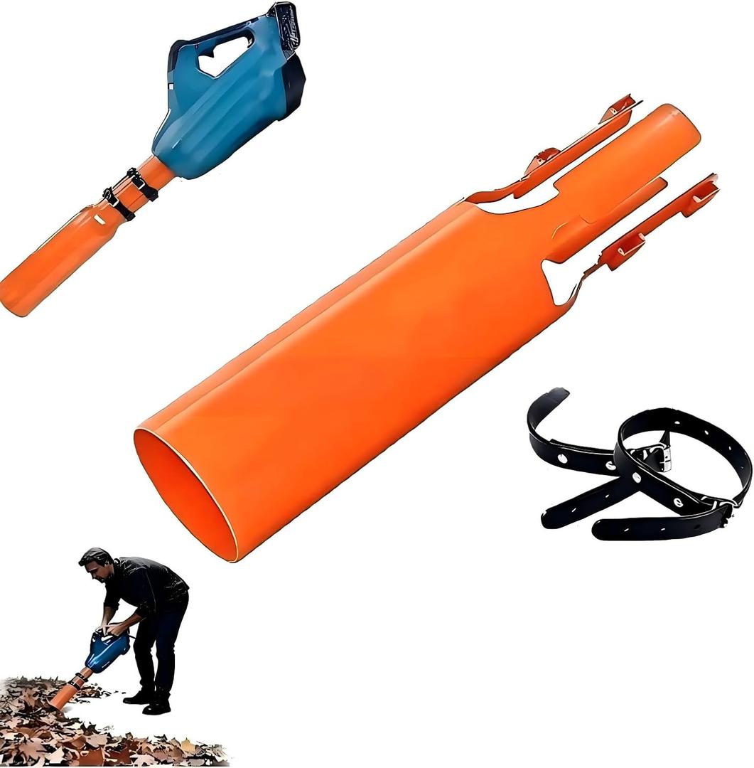 Leaf Blower Air Booster, Leaf Blowers Attachment Compatible with Lb615/765, Universal Blade Blowers Air Booster Attachment for 2-4 Inch Circular Nozzle Blow Pipes(Medium, Orange)