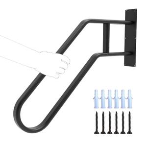 Handrails for Outdoor Steps, 24.4" Wall Mount Hand Railings for Stairs Outdoor, Non-Slip Porch Railing U Shape Stair Handrails for 1-3 Steps Outdoor Garage