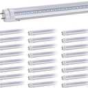 T8 LED Replacement, HouLight 25-Pack, 18W 4-Foot T8 LED Light Tube, 6000K, Daylight, Transparent Cover, Super Bright White, Double End Power (25 Count (Pack of 1), Clear Cover)