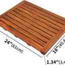Utoplike (24"x18") Teak Wood Bath Mat, Shower Mats for Bathroom, Large for Spa Home or Outdoor