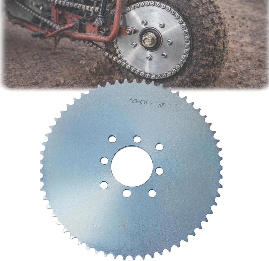 60 Tooth GoKartSprocket for#40/#41/420Chain, 21/8 Bore8Hole HeavyDuty Replacement forGoKarts&MiniBikes